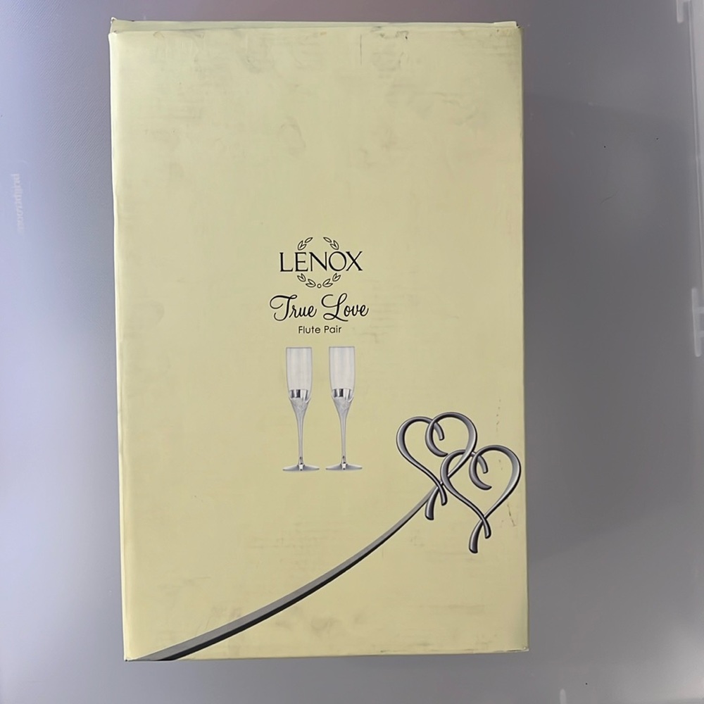 Brand New Lenox True Love Flute Pair